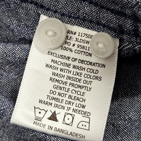 VTG Y2K Levi's Shirt XL Extra Large Blue Checks Short Sleeve Button Down Collar - Picture 6 of 7